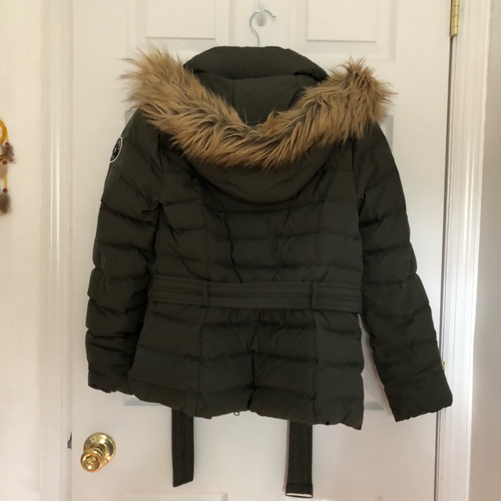 WOMENS OLIVE GREEN ABERCROMBIE WINTER COAT ! - Picture 4 of 8